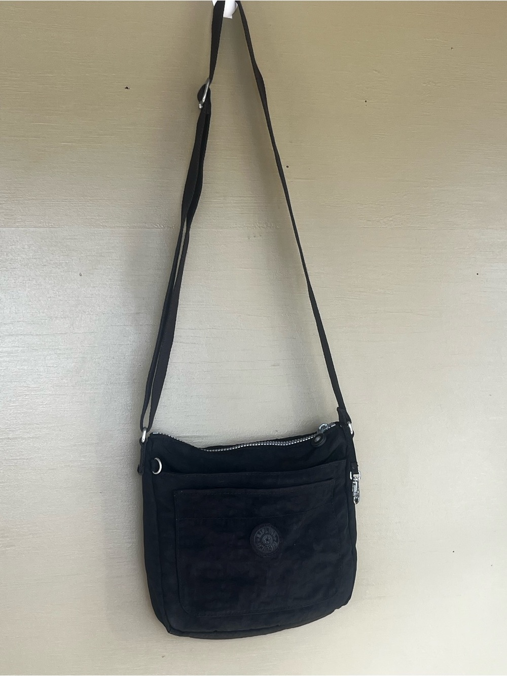 Kipling Sebastian Crossbody Nylon Bag Black adjustable strap